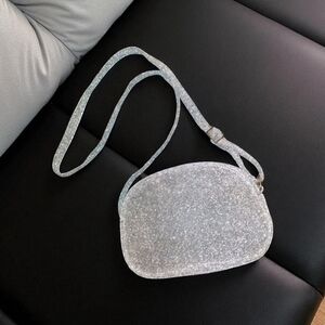 NWOT Metallic Silver Sparkle Mini Crossbody